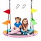 40 Flying Saucer Tree Swing Indoor Outdoor Swing Play Set W/Hanging Strap Horse